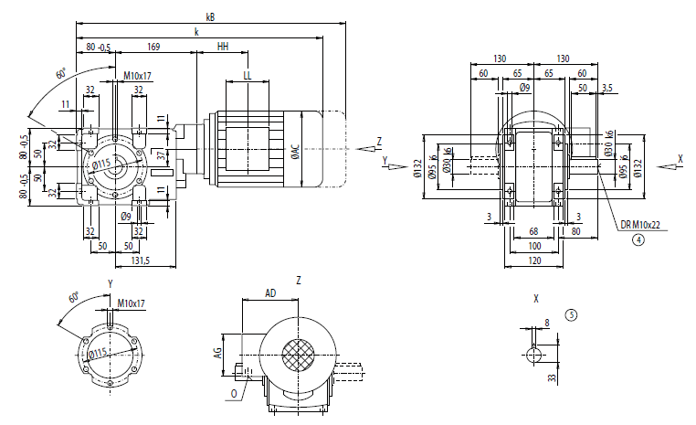 Монтажное исполнение фланец (тип-С) Монтажное исполнение фланец (тип-С)