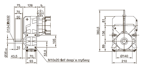 Лапы с резьбовыми отверстиями слева и справа Лапы с резьбовыми отверстиями слева и справа