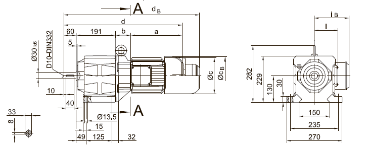 Вариант исполнения на лапах BG40 Вариант исполнения на лапах BG40