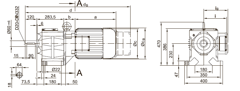 Вариант исполнения на лапах BG70 Вариант исполнения на лапах BG70