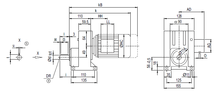 Монтажное исполнение на лапах Монтажное исполнение на лапах