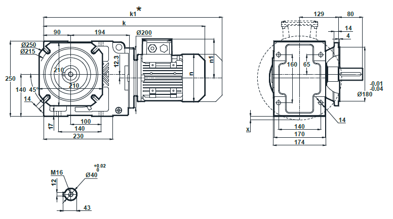 Монтажное исполнение на фланце KR373.02 Монтажное исполнение на фланце KR373.02