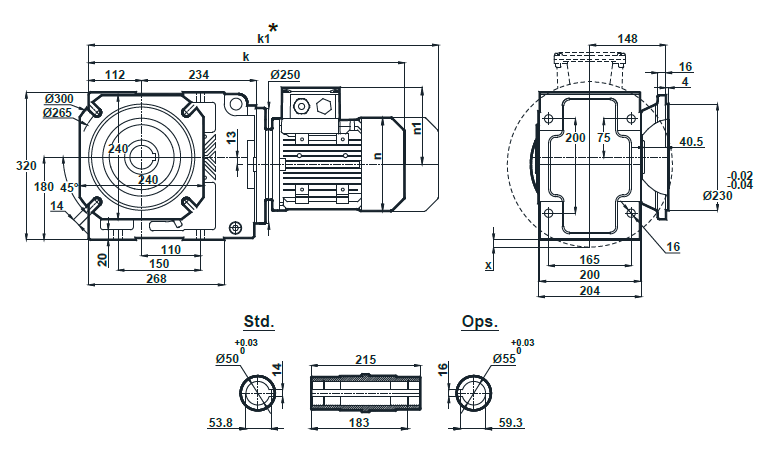 Монтажное исполнение на фланце KR473.03 Монтажное исполнение на фланце KR473.03