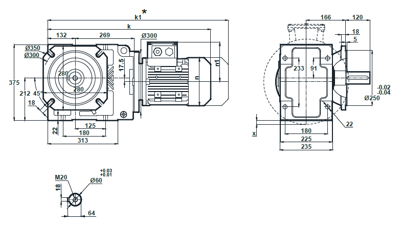 Монтажное исполнение на фланце KR573.02 Монтажное исполнение на фланце KR573.02