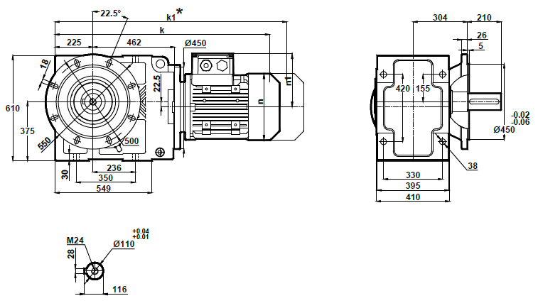 Монтажное исполнение на фланце KR873.02 Монтажное исполнение на фланце KR873.02